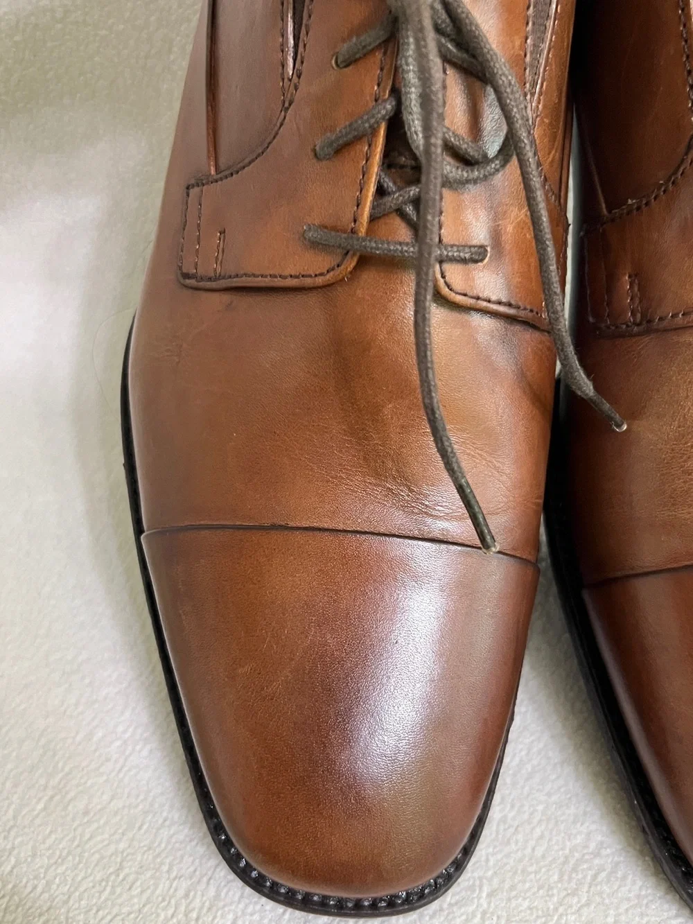Johnston & Murphy Men’s Cap Toe Dress Shoes Cognac Brown 9.5 Wide